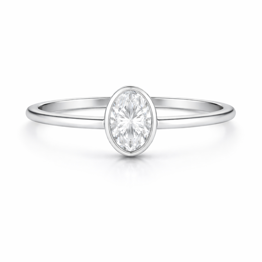 Anello Lumen Oval Bianco